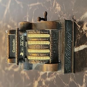 Vintage Play Me National Contado Cash Register Pencil Sharpener Made In Spain